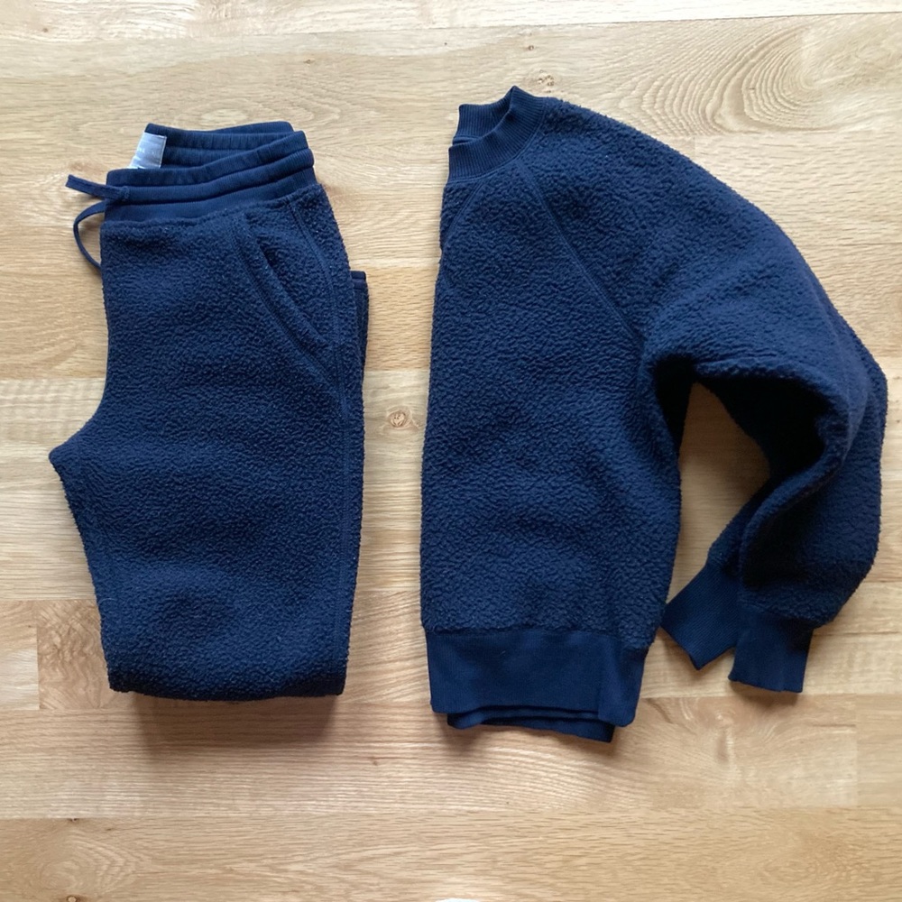 ⚫️SOLD⚫️ Everlane ReNew Teddy Sweatpants XXS EUC navy blue - Picture 11 of 14